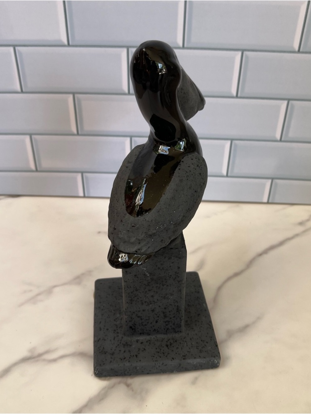 Vintage 80s Pelican Figurine Black Ceramic Nautical Coastal Home Decor 9.5” H - Picture 6 of 8